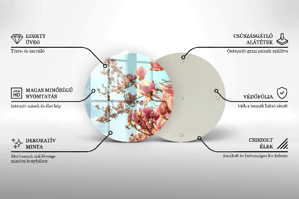 Tocător de bucătărie Arborele cu flori roz