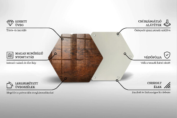 Tocător sticlă Scândură din lemn de culoare închisă