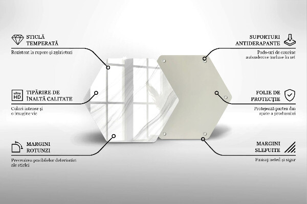 Tocător sticlă Marmură delicată