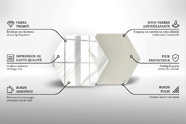 Tocător sticlă Marmură delicată
