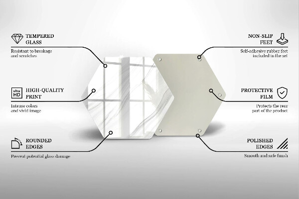 Tocător sticlă Marmură delicată