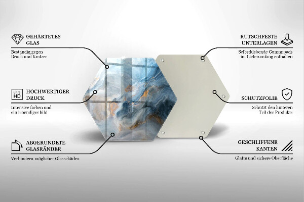 Tocător sticlă Textura marmură