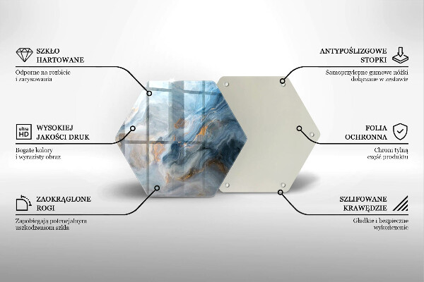 Tocător sticlă Textura marmură