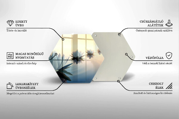 Tocător de bucătărie Flori de crin pe apă