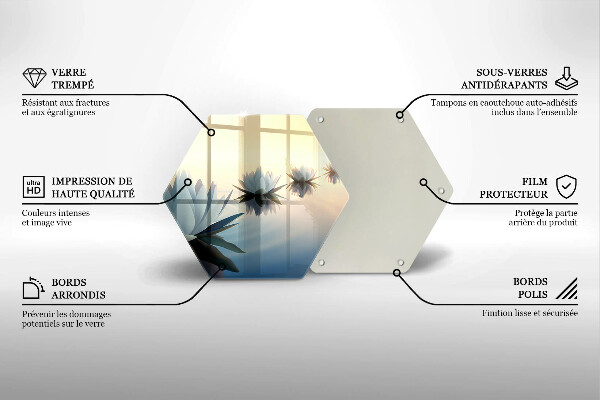 Tocător de bucătărie Flori de crin pe apă