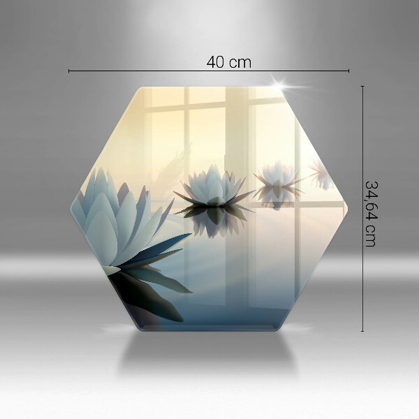 Tocător de bucătărie Flori de crin pe apă