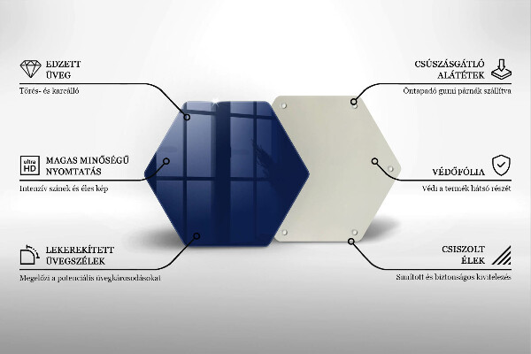 Tocător din sticlă Culoarea albastra