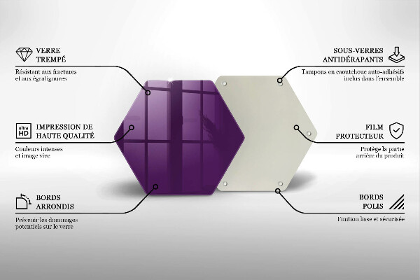 Tocător din sticlă Culoare violet