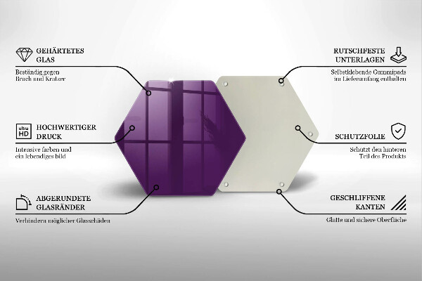 Tocător din sticlă Culoare violet