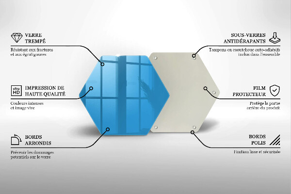 Tocător din sticlă Culoarea albastra