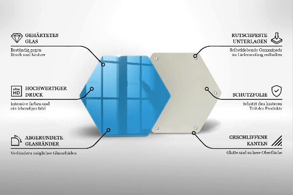 Tocător din sticlă Culoarea albastra