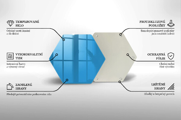 Tocător din sticlă Culoarea albastra