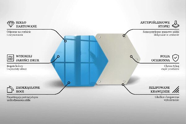Tocător din sticlă Culoarea albastra