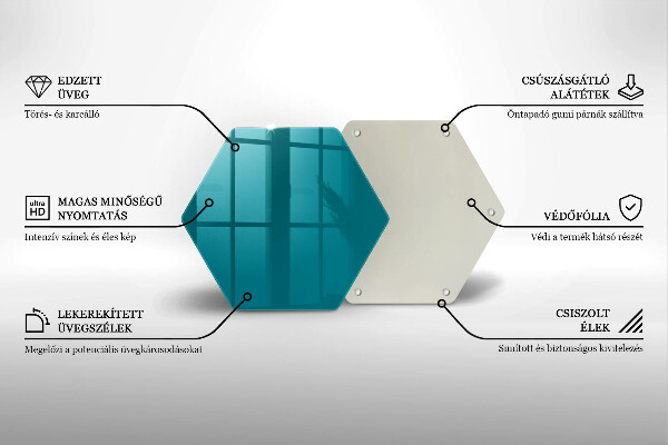 Tocător din sticlă Turcoaz
