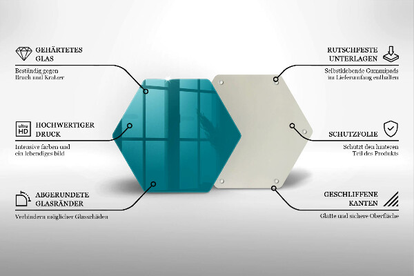 Tocător din sticlă Turcoaz
