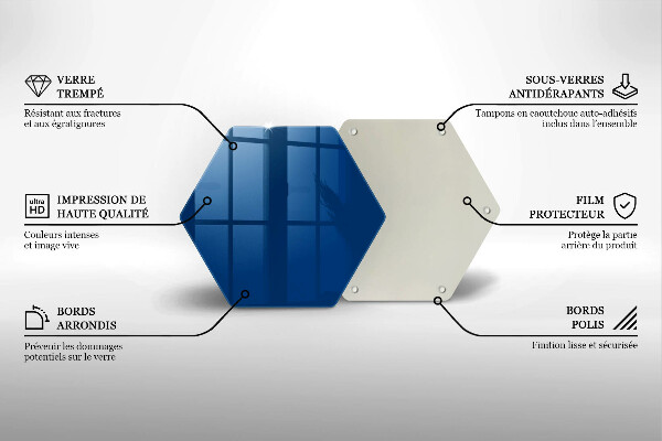 Tocător din sticlă Culoarea albastra