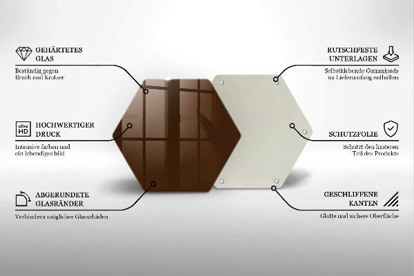 Tocător din sticlă culoarea maro