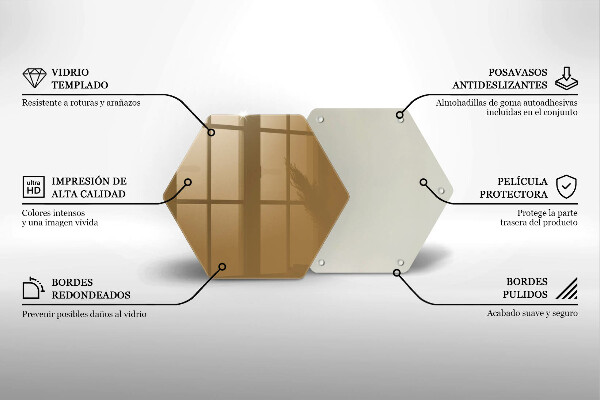 Tocător din sticlă Culoare bej