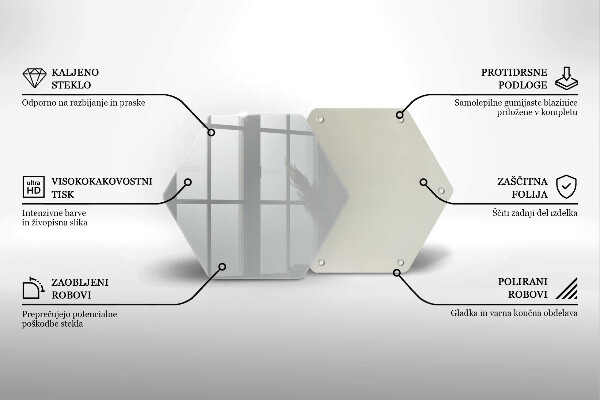 Tocător din sticlă Culoare gri