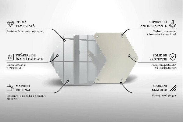 Tocător din sticlă Culoare gri