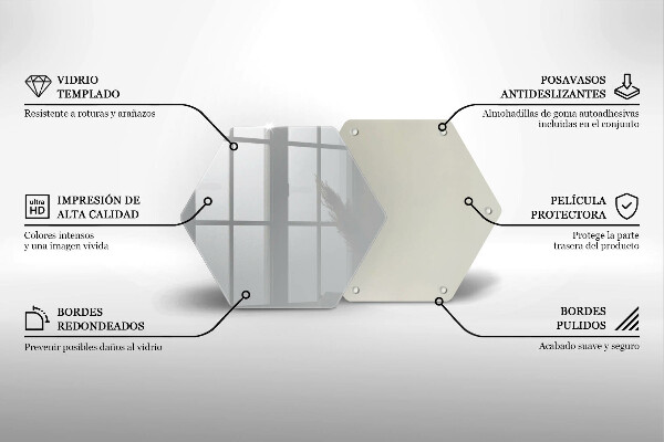 Tocător din sticlă Culoare gri