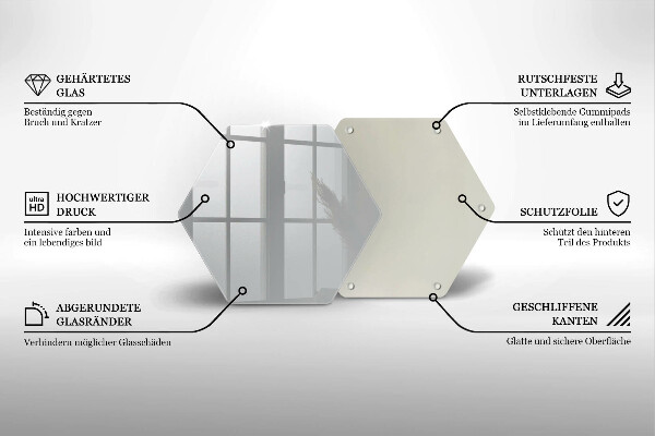 Tocător din sticlă Culoare gri