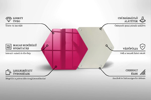 Tocător din sticlă Culoarea roz