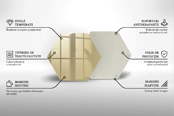 Tocător din sticlă Culoare bej