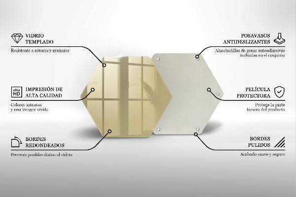 Tocător din sticlă Culoare bej