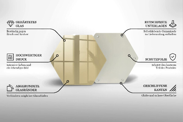 Tocător din sticlă Culoare bej