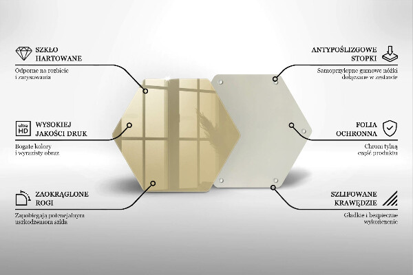 Tocător din sticlă Culoare bej