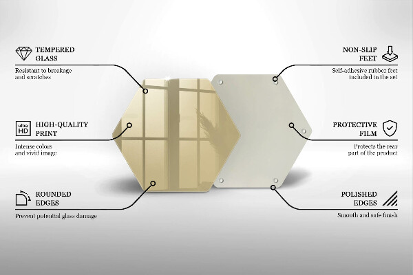 Tocător din sticlă Culoare bej