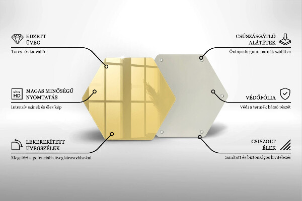 Tocător din sticlă Galben