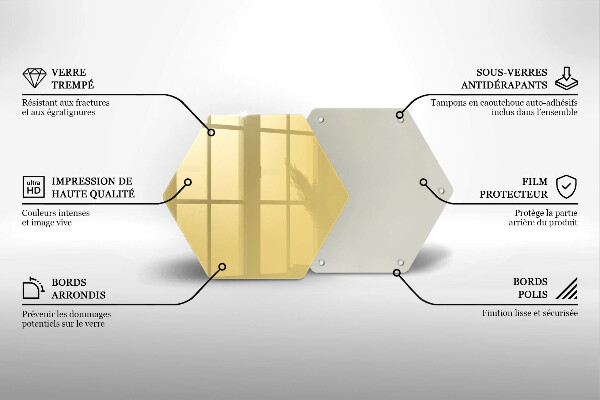 Tocător din sticlă Galben