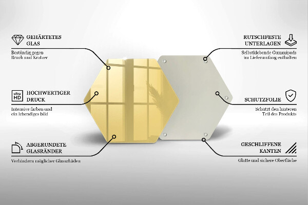 Tocător din sticlă Galben