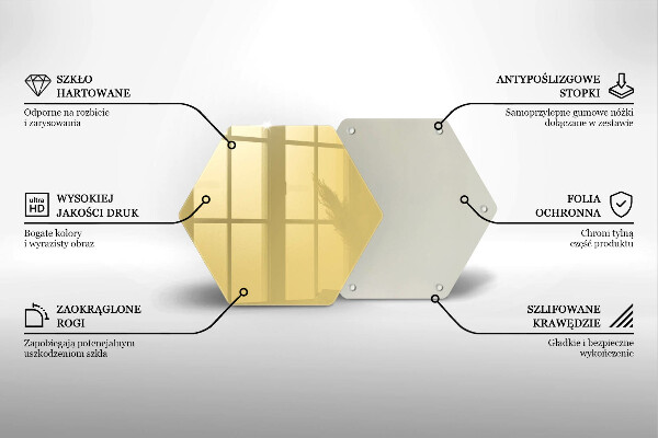 Tocător din sticlă Galben