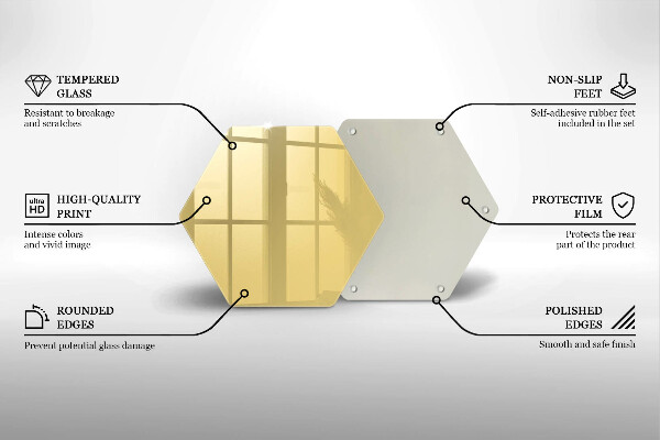 Tocător din sticlă Galben
