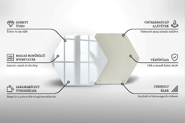 Tocător din sticlă culoare alba