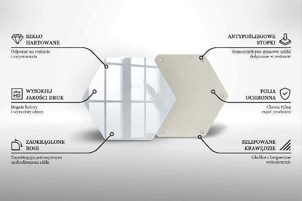 Tocător din sticlă culoare alba