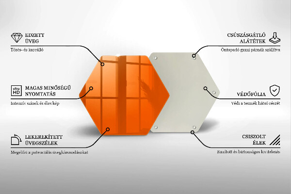 Tocător din sticlă culoare portocalie