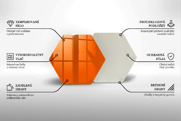 Tocător din sticlă culoare portocalie