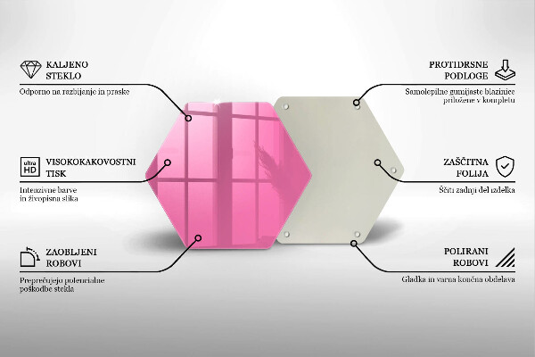 Tocător din sticlă Culoarea roz