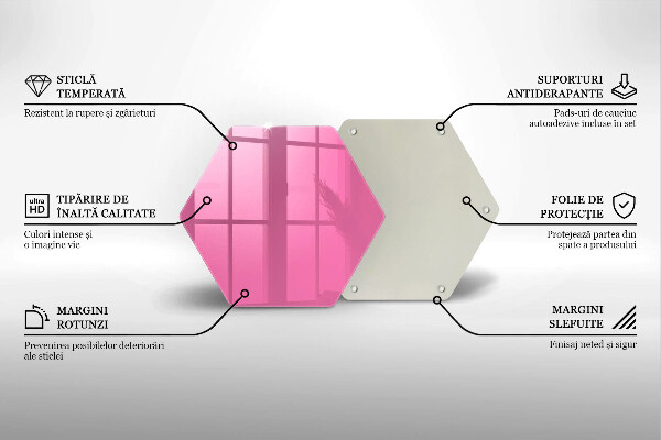 Tocător din sticlă Culoarea roz