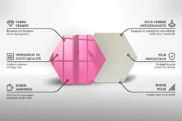 Tocător din sticlă Culoarea roz