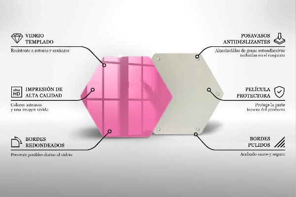 Tocător din sticlă Culoarea roz