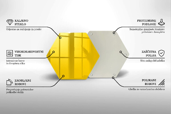 Tocător din sticlă Galben