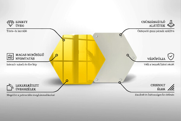 Tocător din sticlă Galben