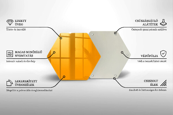Tocător din sticlă Culoare galben închis