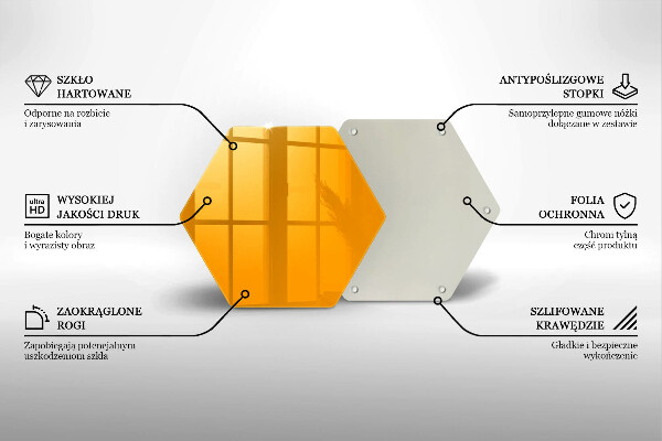Tocător din sticlă Culoare galben închis