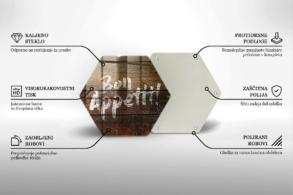 Tocător de bucătărie Plăci cu inscripții Bon appetit